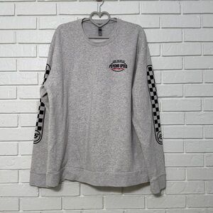 Psycho Speed Racing Graphic Sweatshirt Checkered Sleeves 2XL